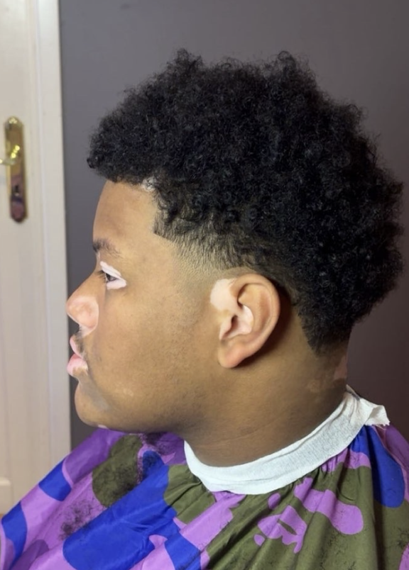 Curly top fade